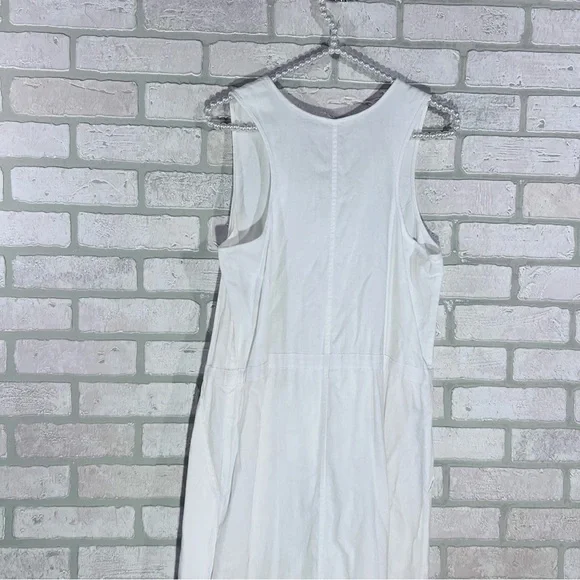 Eileen Fisher White Organic Cotton Drawstring Sleeveless Dress Size S - Picture 7 of 11